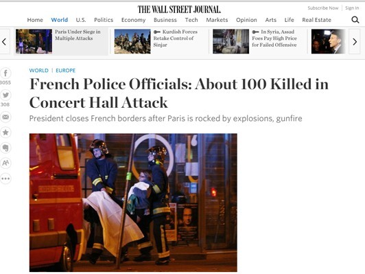 パリ同時攻撃 ライヴハウスで100人以上が死亡